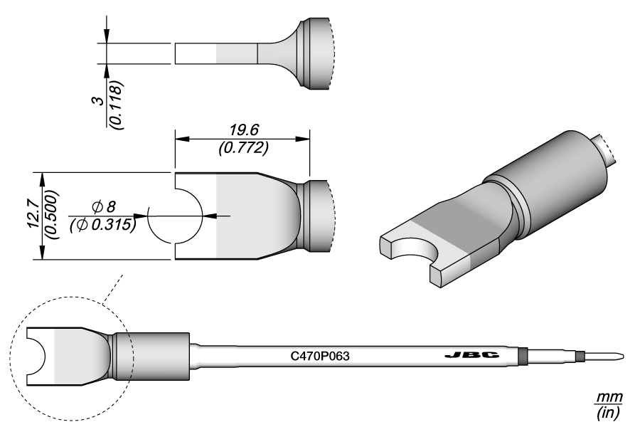 C470P063 - RF Connector Cartridge Ø 8